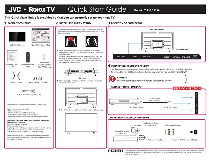 JVC Roku TV LT-43EC3326 quick start guide
