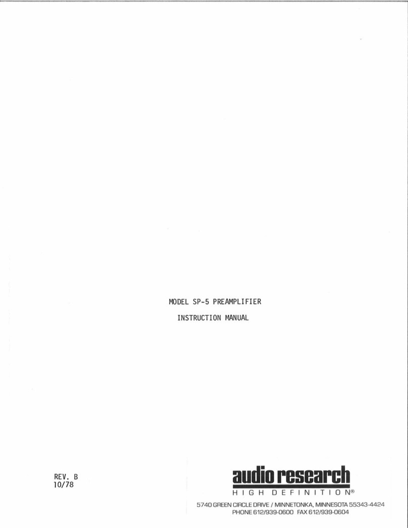 Audio Research SP-5 User manual