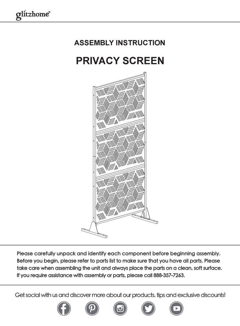 GLITZHOME PRIVACY SCREEN Assembly instruction
