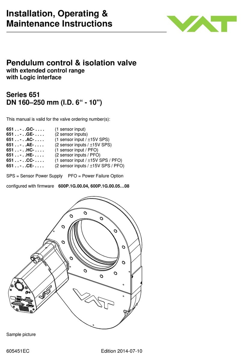 VAT Series 651 Installation, operating,  & maintenance instructions
