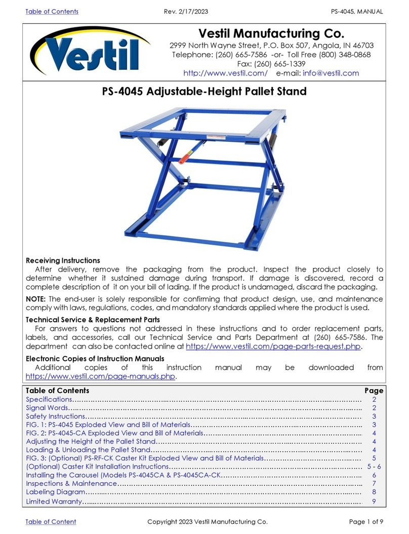 Vestil PS-4045 manual