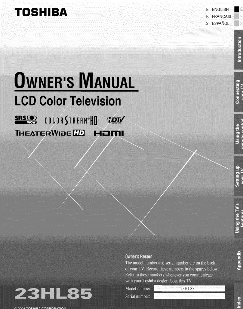 Toshiba TheaterWide 23HL85 User manual