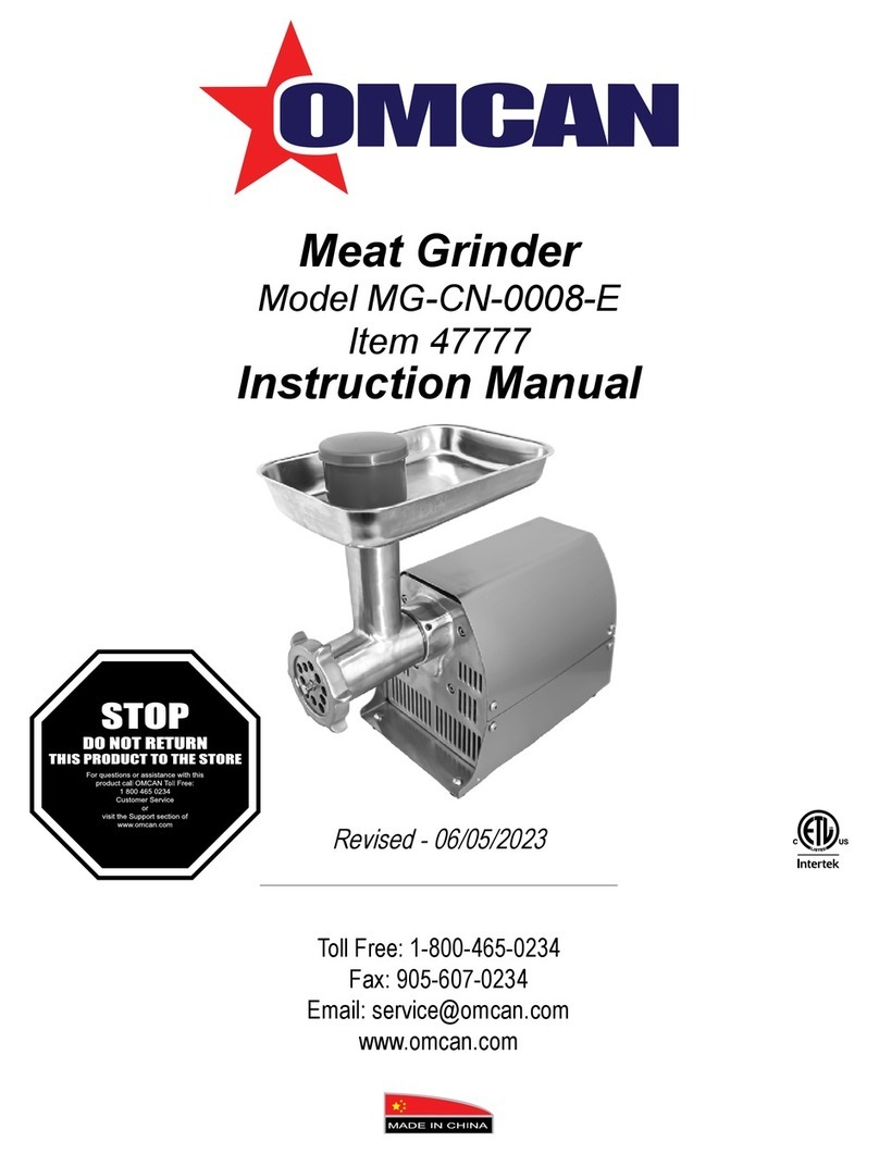Omcan MG-CN-0008-E instruction manual