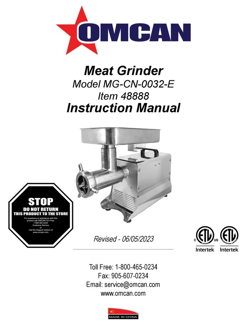 Omcan MG-CN-0032-E instruction manual