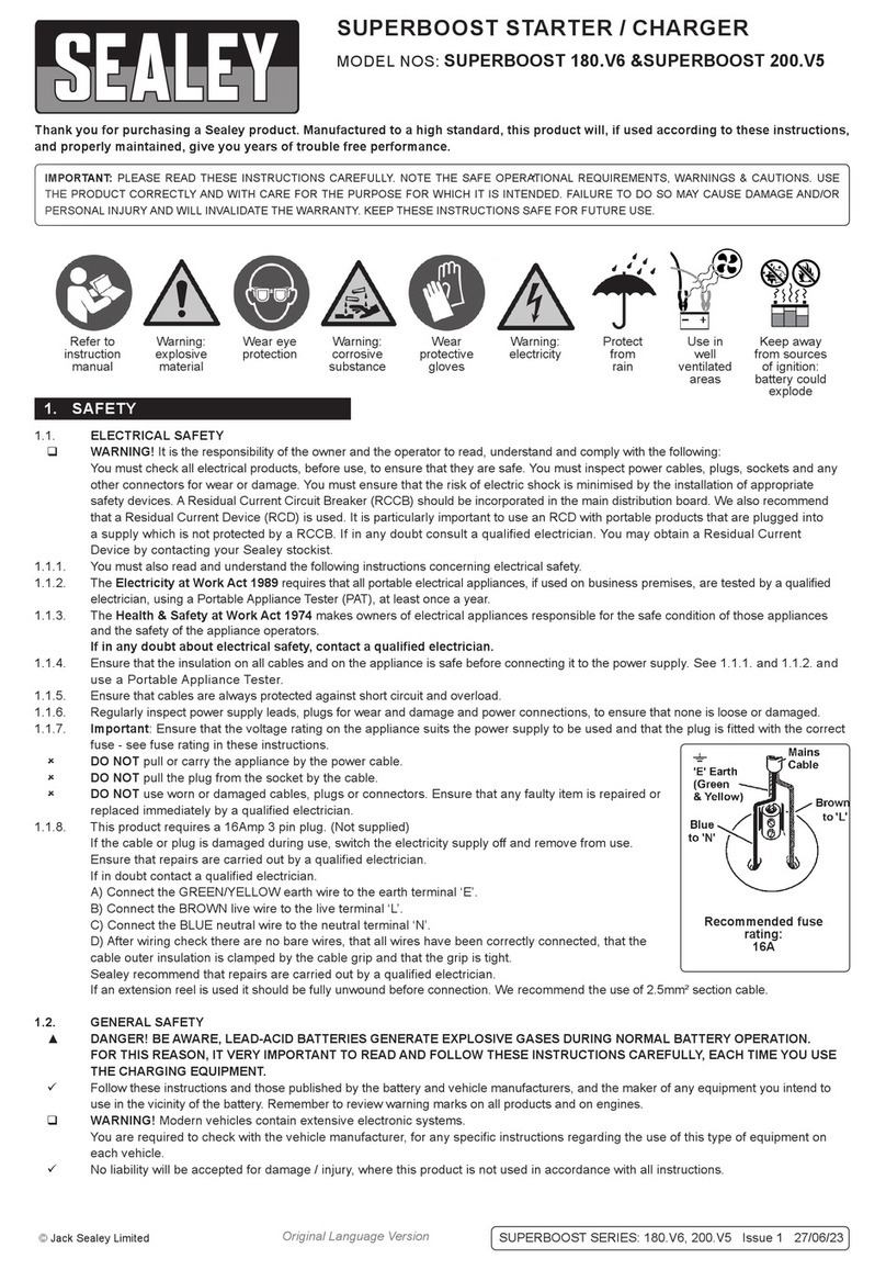 Sealey SUPERBOOST 180.V6 User manual