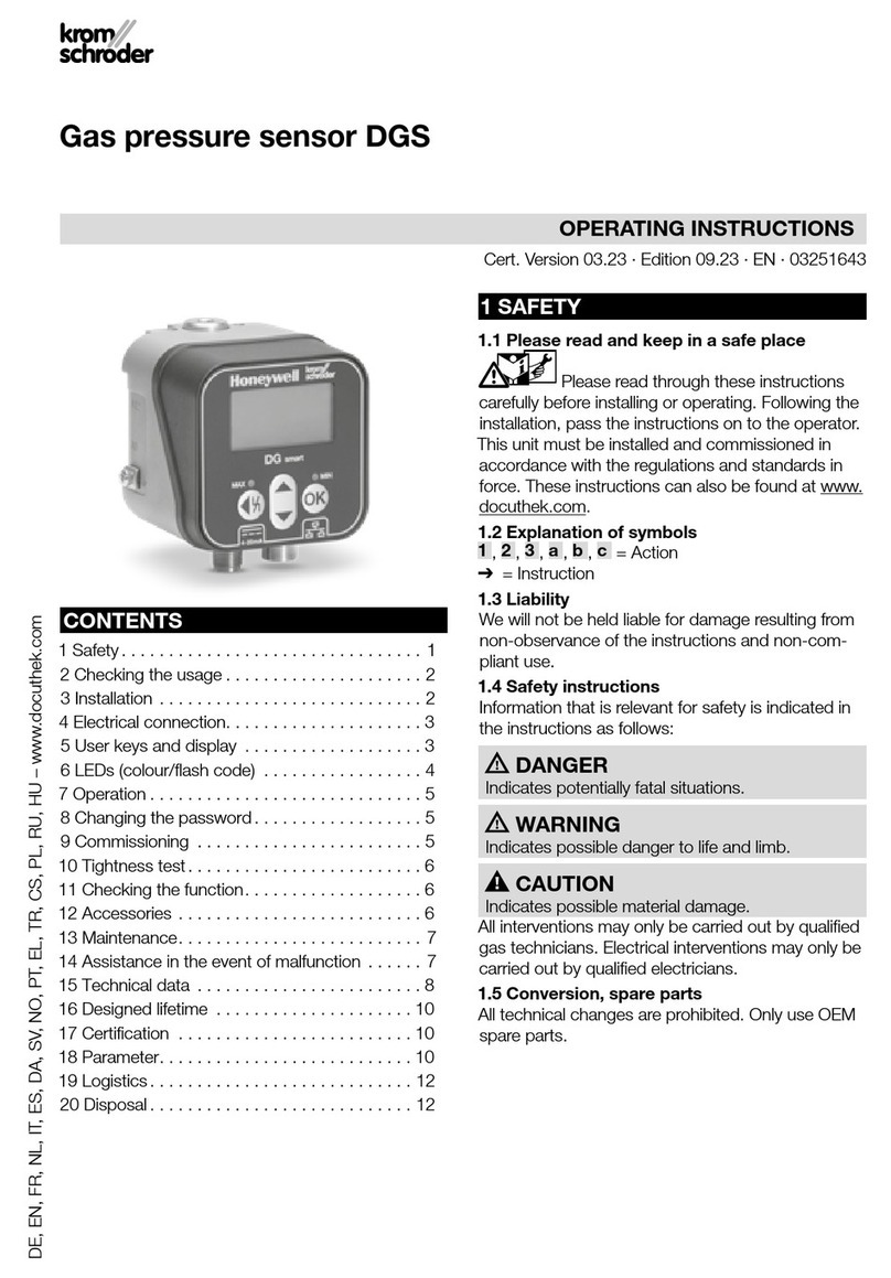 Honeywell krom schroder DGS User manual
