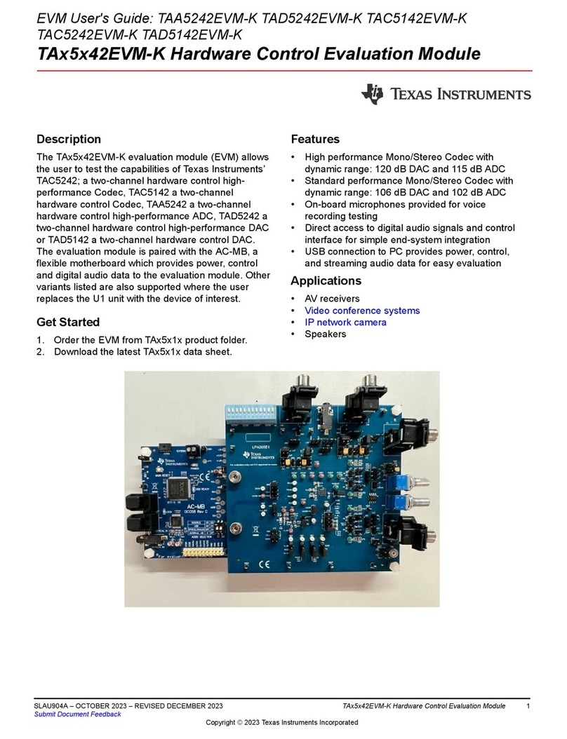 Texas Instruments TAA5242EVM-K User manual