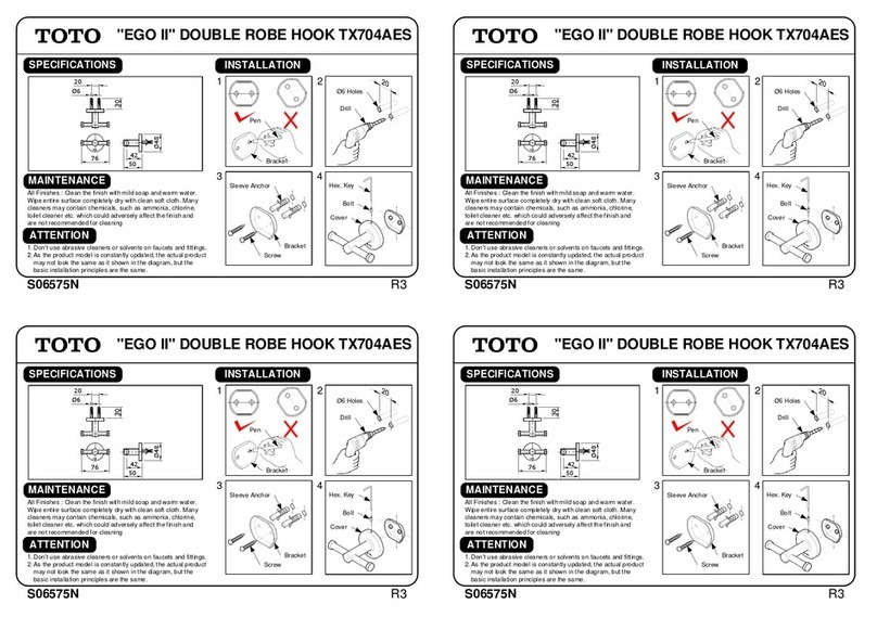 Toto EGO II TX704AES User manual Toto EGO II TX704AES User manual