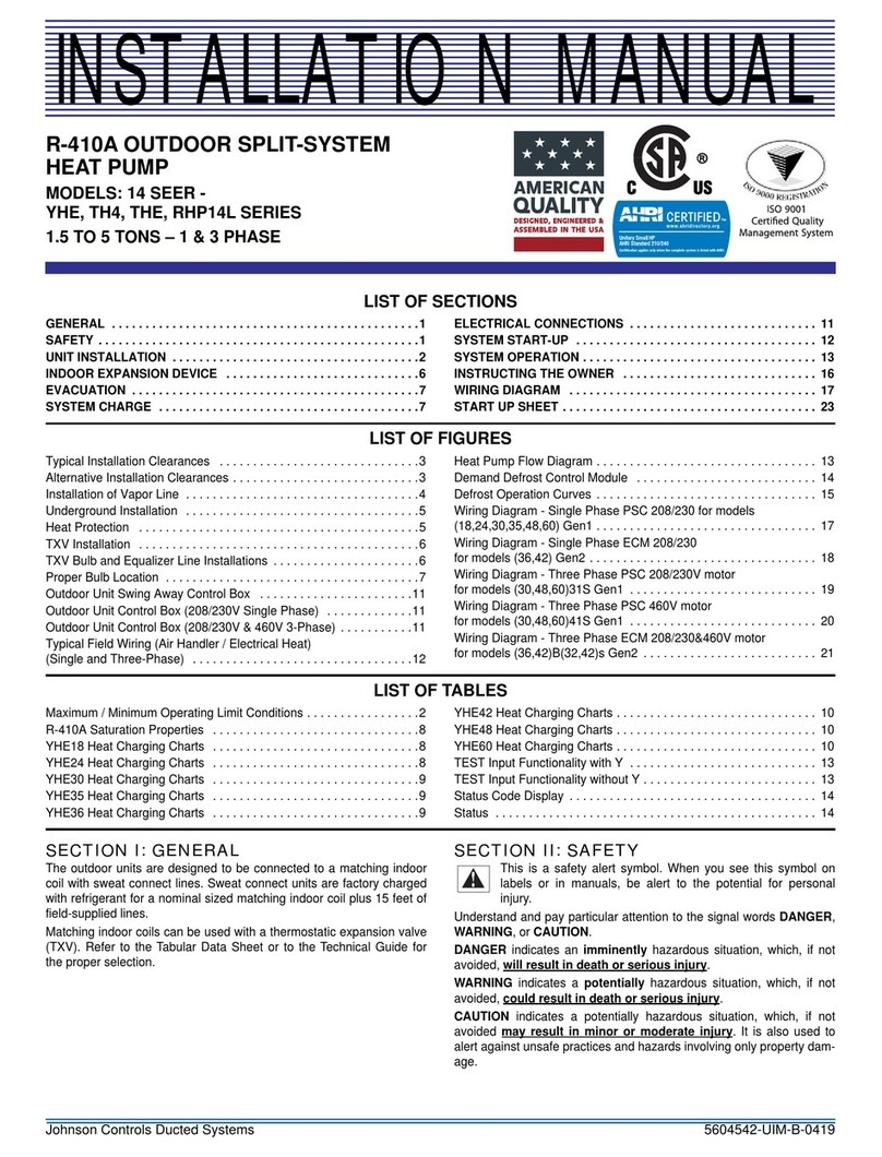 York TH4 Series installation manual
