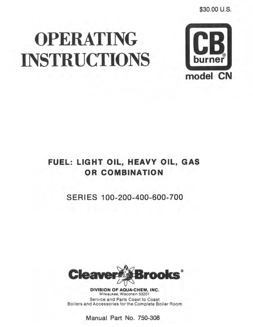 CleaverBrooks CB burner 100 Series operating instructions