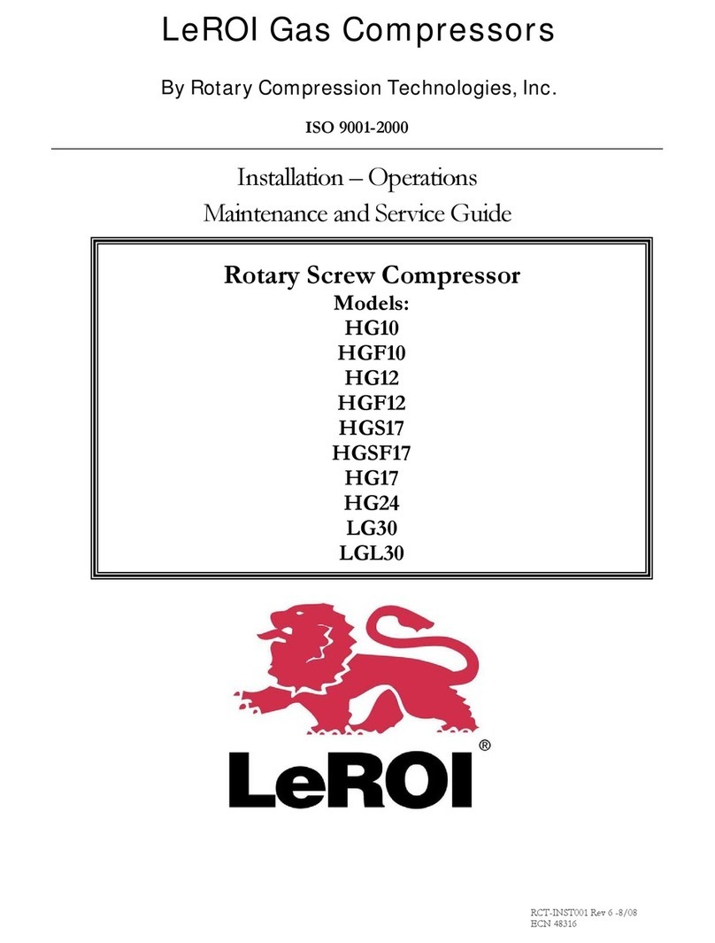 Rotary Compression Technologies LeROI HG10 Installation, operating and maintenance instructions