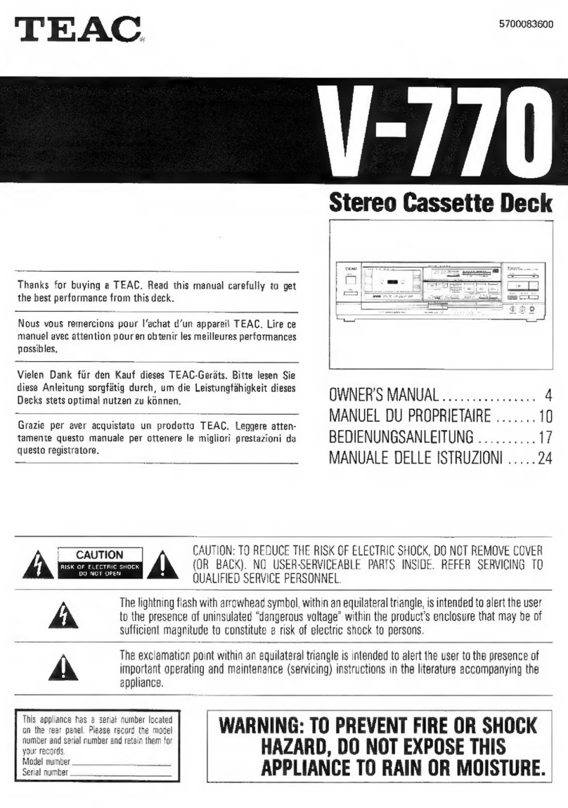 Teac V-770 owner's manual