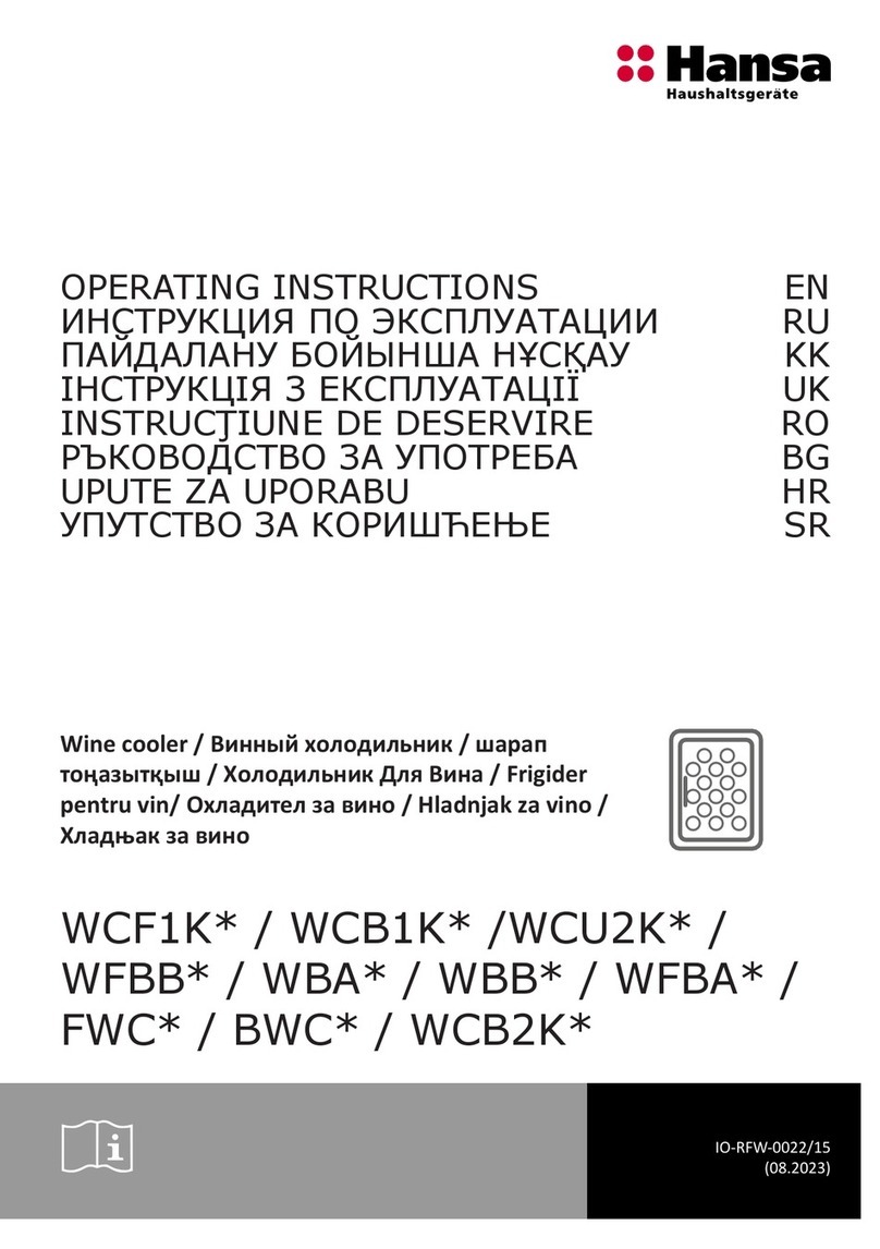 Hansa WCF1K Series operating instructions