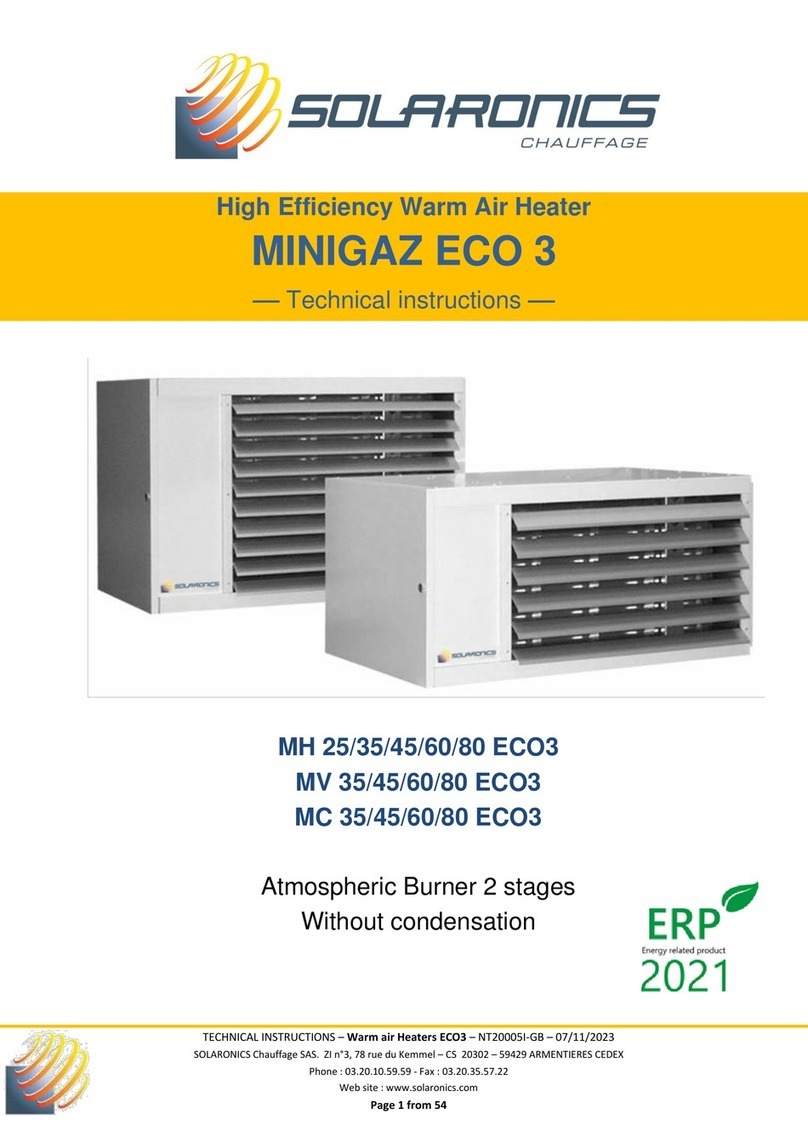 Solaronics MINIGAZ ECO 3 Technical instructions
