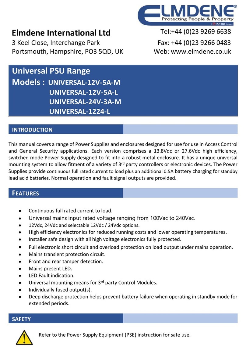 Elmdene UNIVERSAL-12V-5A-M User manual