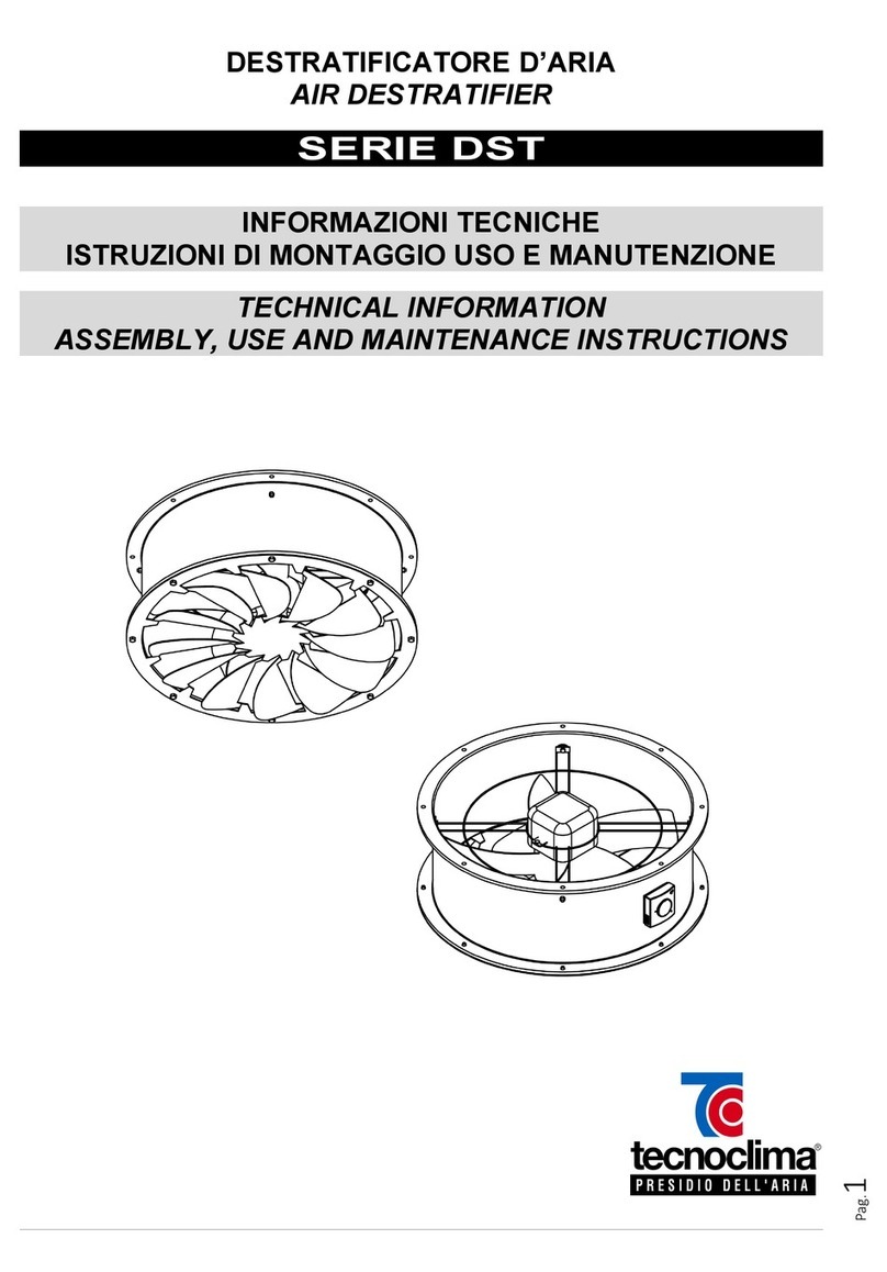Tecnoclima DST Series TECHNICAL INFORMATION ASSEMBLY, USE AND MAINTENANCE INSTRUCTIONS