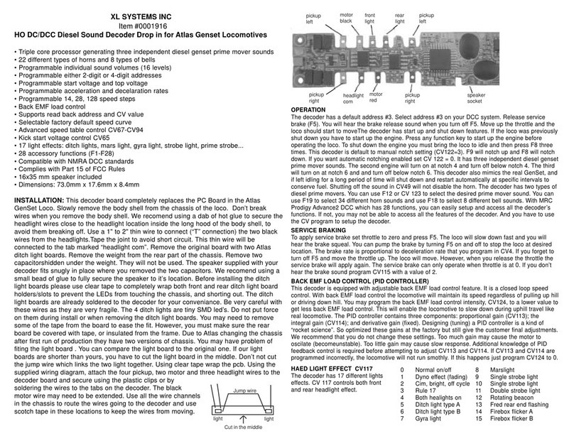 XL Systems 0001916 quick start guide