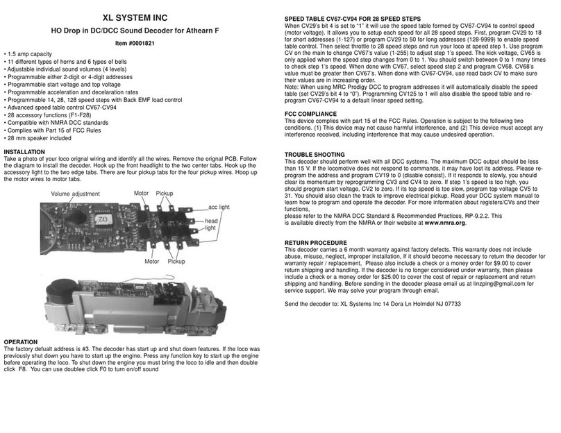XL Systems 0001821 quick start guide