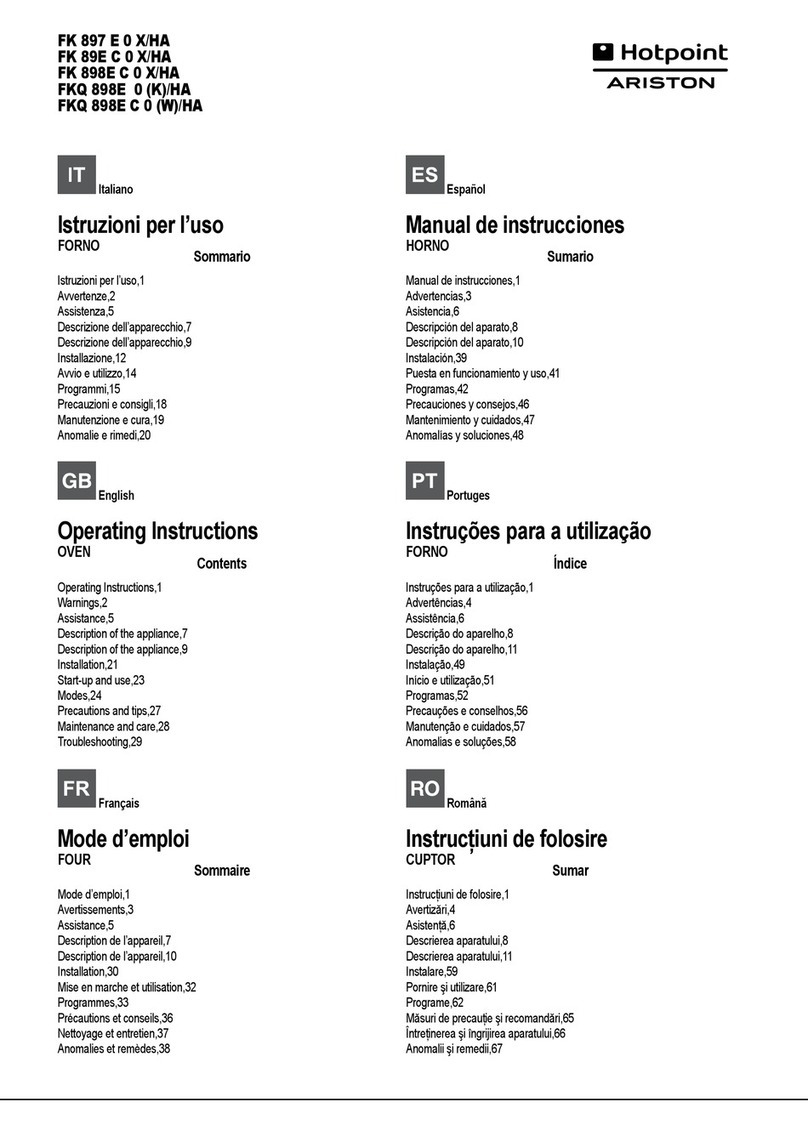 Hotpoint Ariston FK 897 E 0 X/HA operating instructions