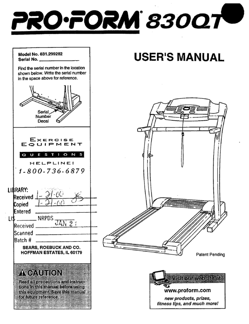 Pro-Form 830QT user manual