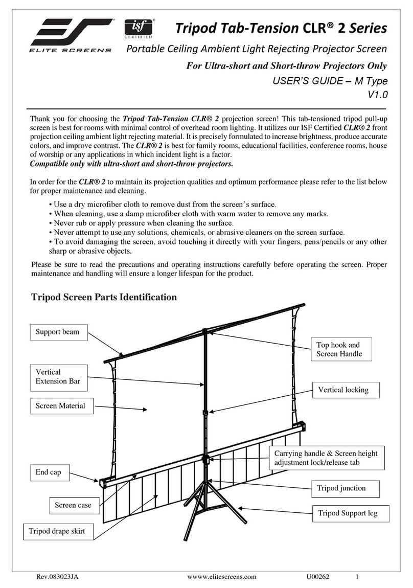 Elite Screens Tripod Tab-Tension CLR 2 Series user guide