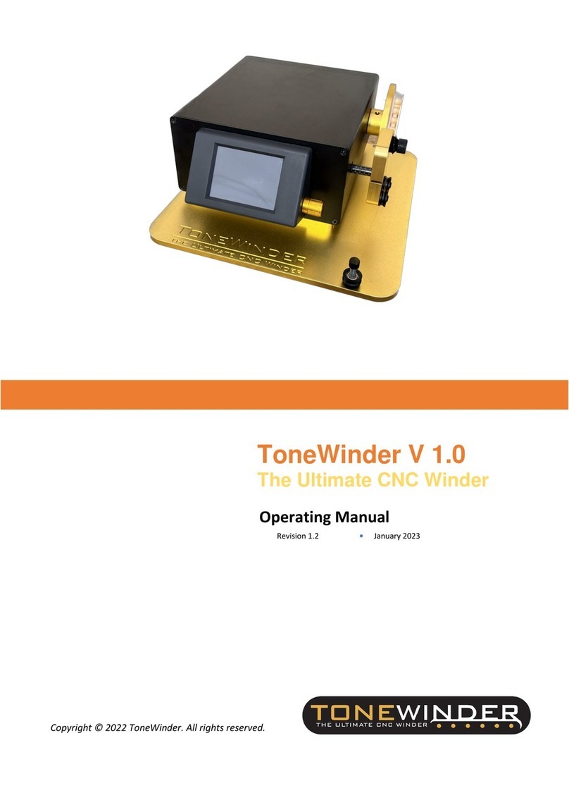 ToneWinder The Ultimate CNC Winder V 1.0 operating manual