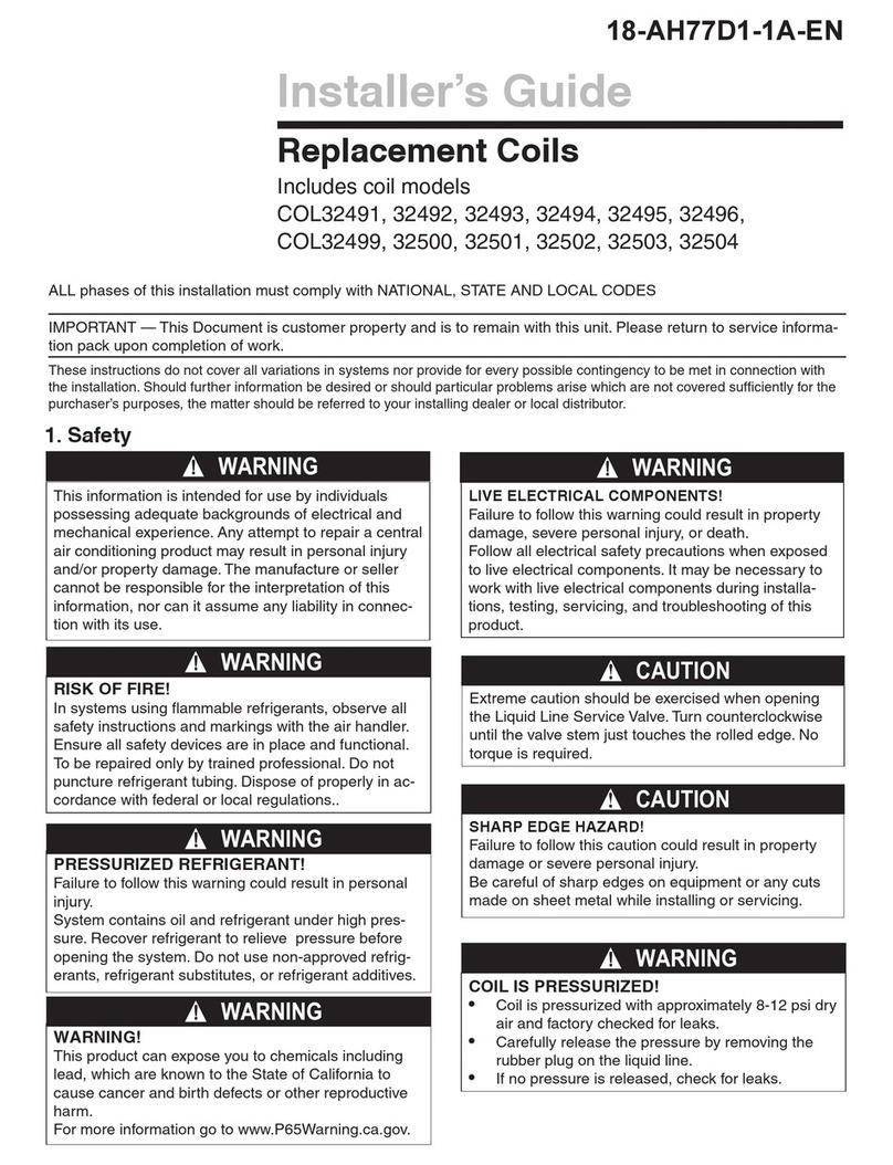 Trane COL32491 Installer's guide