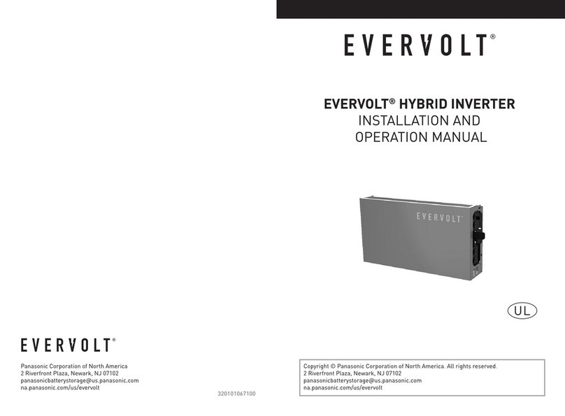 Panasonic EVERVOLT EVHB-I7 Installation and operating manual