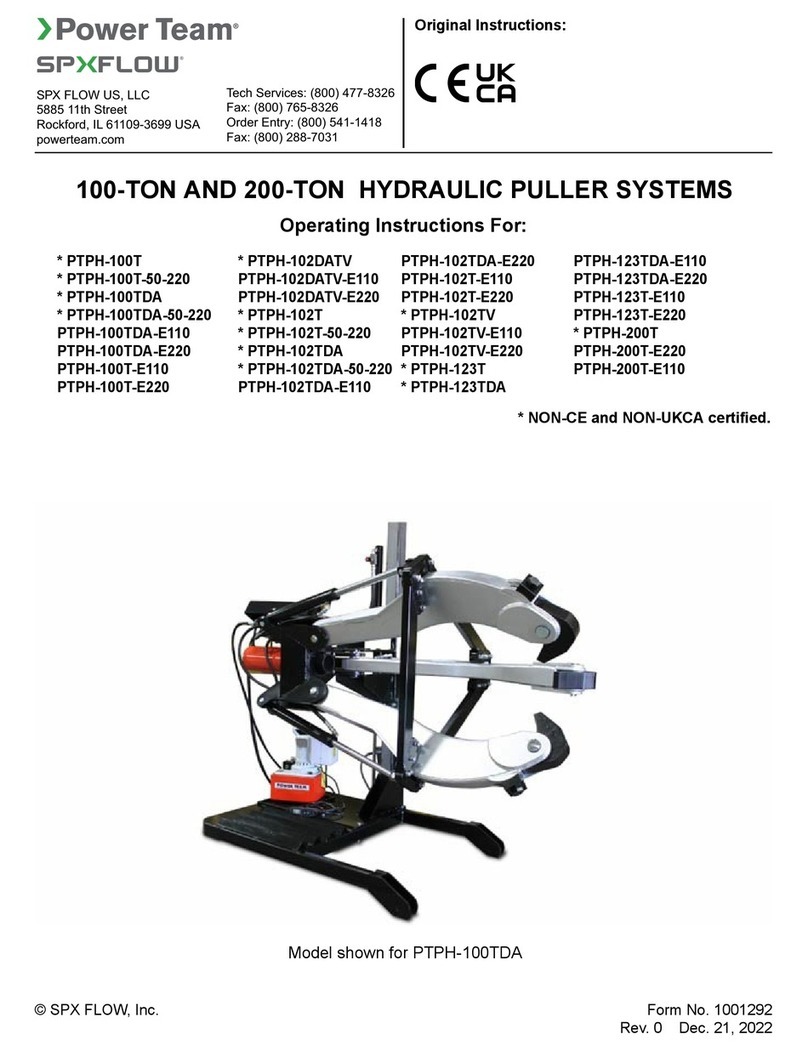 SPX FLOW Power Team PTPH-100T operating instructions