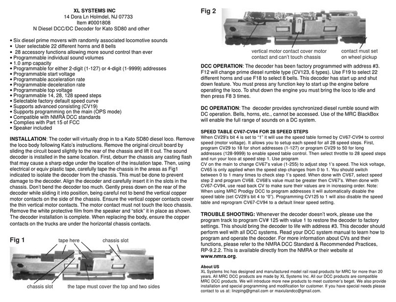 XL Systems 0001808 User manual