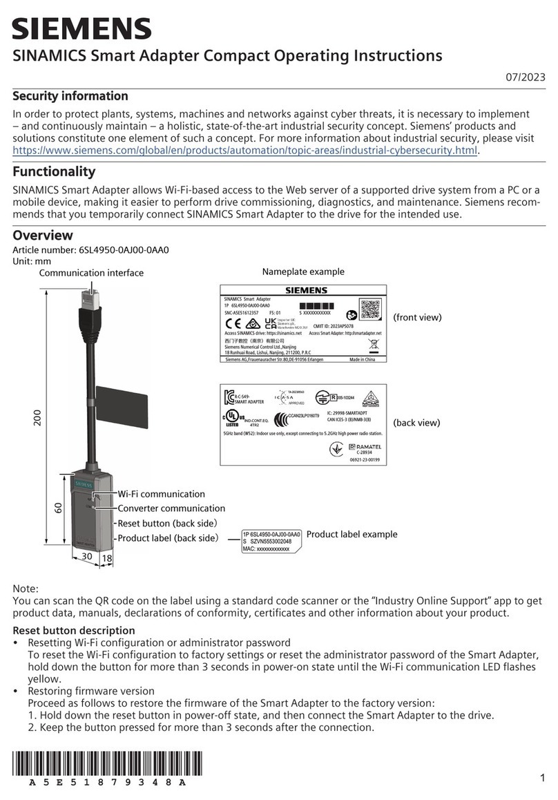 Siemens SINAMICS Smart Adapter Compact User manual