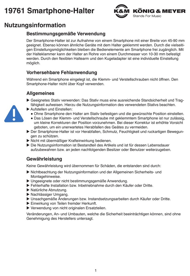 Konig & Meyer 19761 INFORMATION FOR USE Konig & Meyer 19761 INFORMATION FOR USE