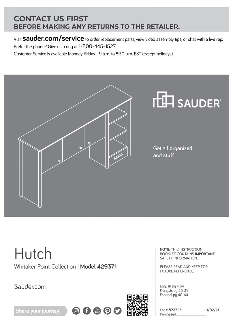 Sauder Whitaker Point Hutch 429371 manual Sauder Whitaker Point Hutch 429371 manual