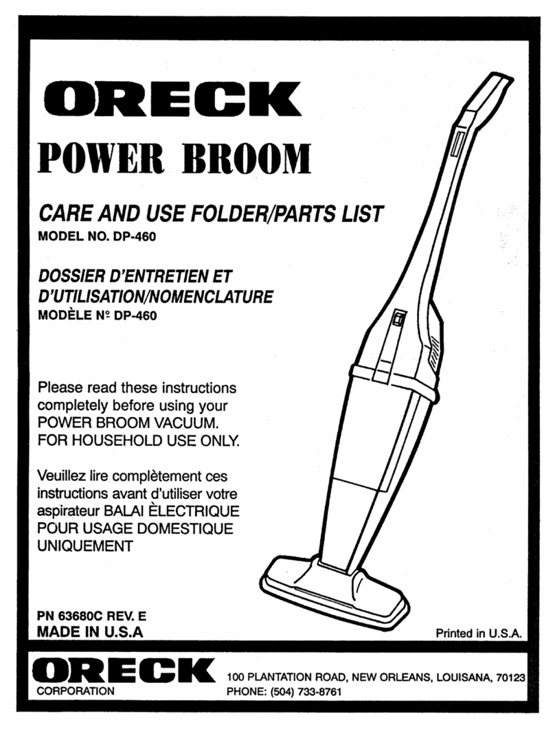 Oreck DP-460 User manual