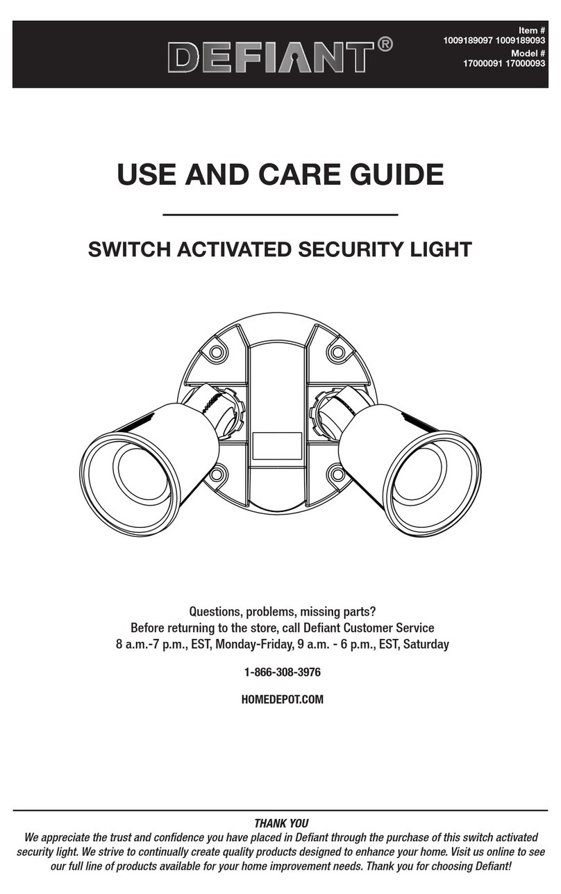 Defiant 17000091 Use and care guide