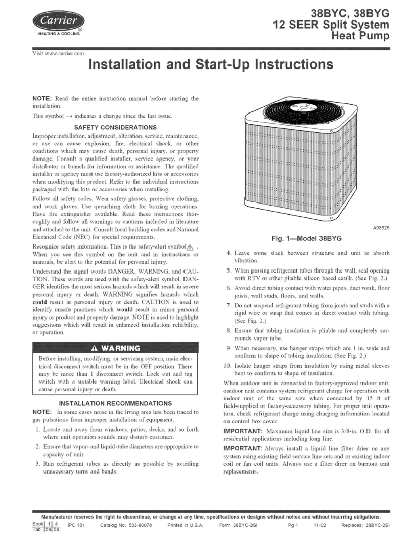 Carrier 38BYC Series Installation and start-up instructions