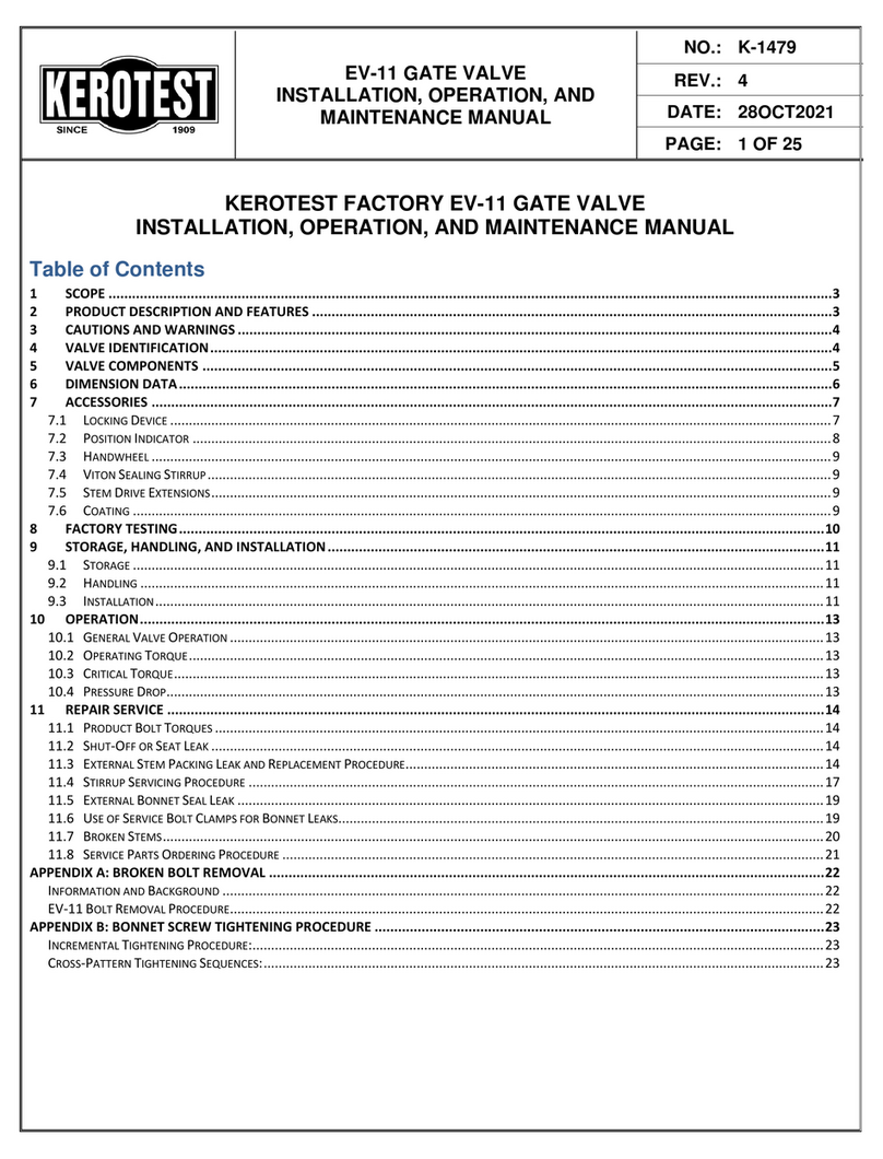 Kerotest EV-11 Installation, operation and maintenance manual