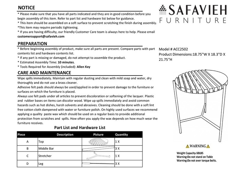 Safavieh Furniture Dallas ACC2502 manual Safavieh Furniture Dallas ACC2502 manual
