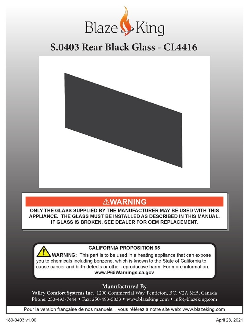Blaze King CL4416 quick start guide
