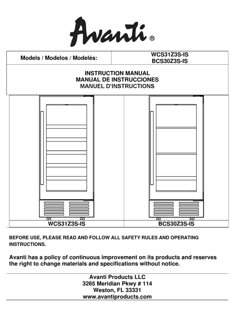 Avanti WCS31Z3S-IS instruction manual