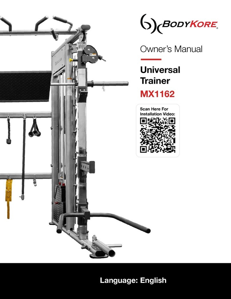BODYKORE MX1162 owner's manual