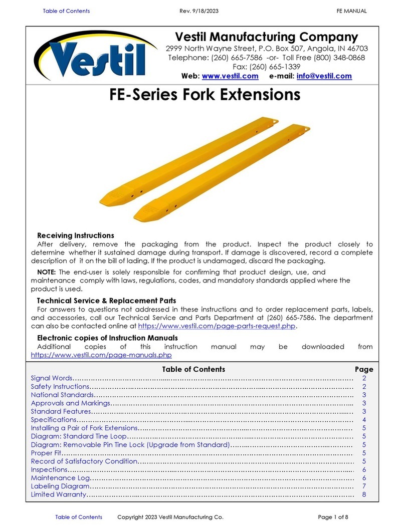 Vestil FE Series manual