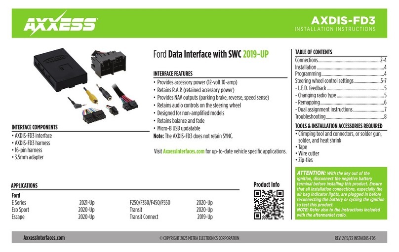 Axxess AXDIS-FD3 installation instructions