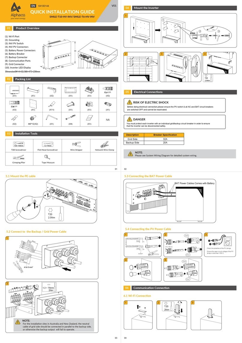 Alpha ESS SMILE-T10-HV-INV Quick installation guide