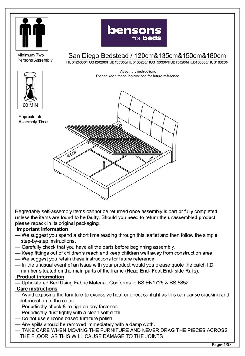 Bensons for Beds San Diego HUB120300 User manual