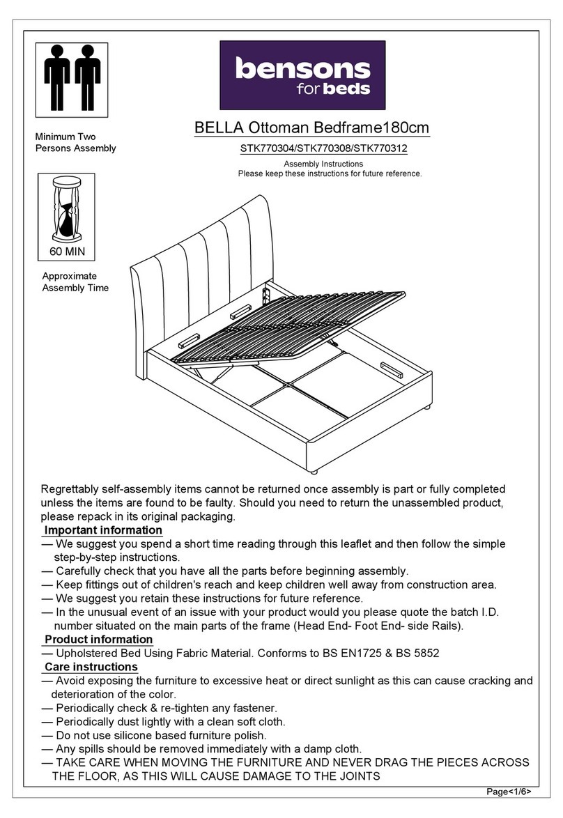 Bensons for Beds BELLA STK770304 Assembly instructions Bensons for Beds BELLA STK770304 Assembly instructions