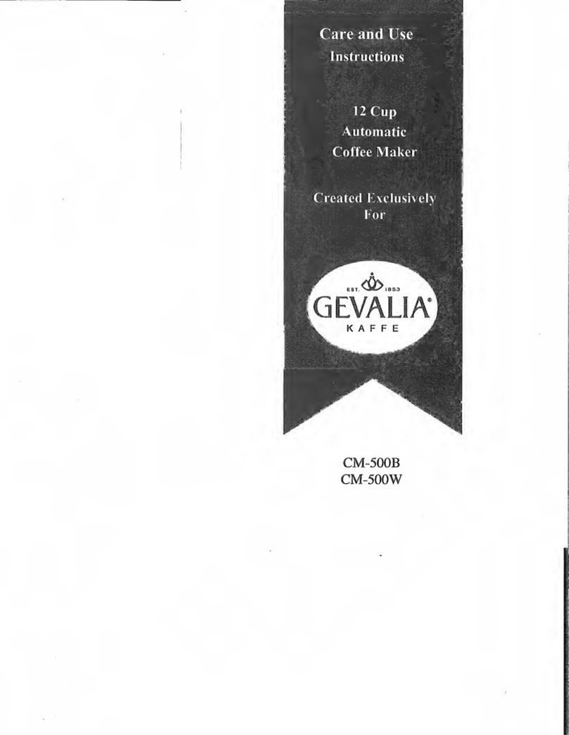 Gevalia CM-500B Care and use instructions