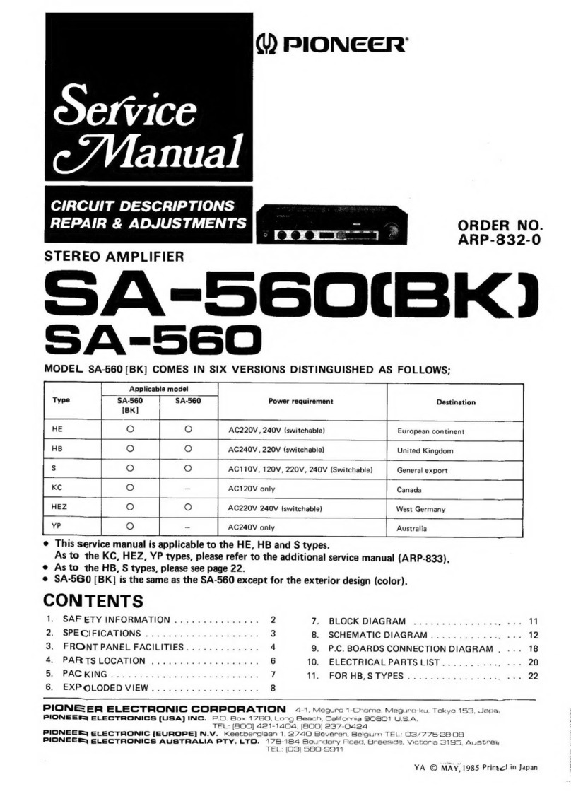 Pioneer SA-560(BK) User manual Pioneer SA-560(BK) User manual