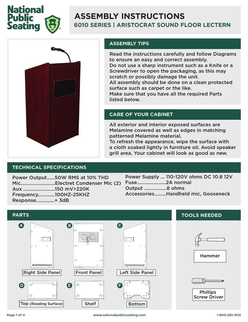 National Public Seating 6010 Series User manual