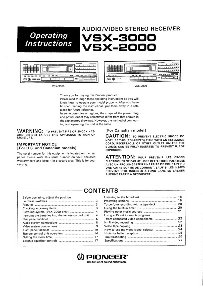 Pioneer VSX-3000 operating instructions